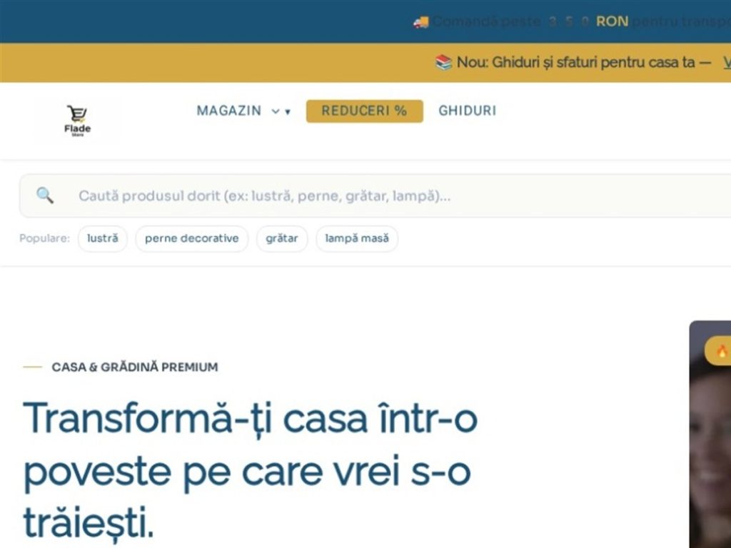 Flade Store — magazin online WooCommerce realizat de Flade Creative