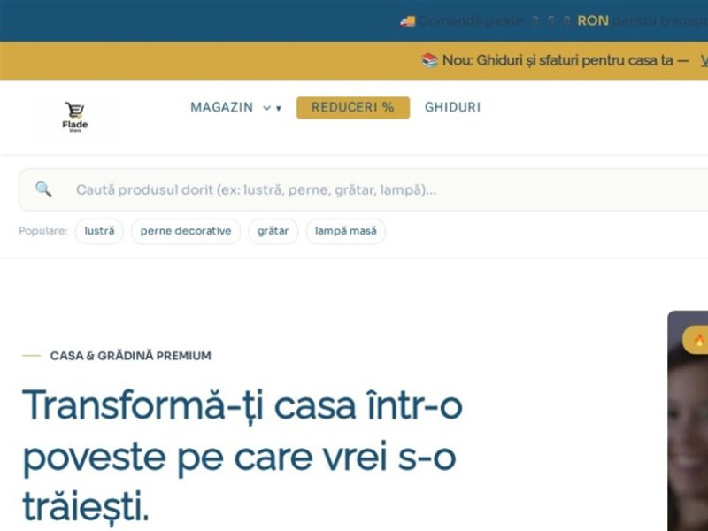 Flade Store — magazin online WooCommerce realizat de Flade Creative